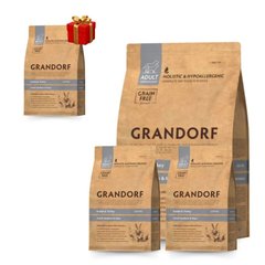 Grandorf Rabbit and Turkey Adult Medium & Maxi Breeds - Грандорф сухий комплексний корм для дорослих собак середніх та великих порід з кроликом та індичкою, 4 кг (1 кг * 3 шт + 1 кг у подарунок)