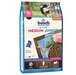 Bosch Medium Junior - Корм с курицей для щенков средних пород, 15 кг
