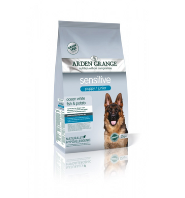 Arden Grange Sensitive Puppy Junior Ocean White Fish and Potato - Арден Гранж cухий корм для цуценят та молодих собак з білою рибою та картоплею 2 кг