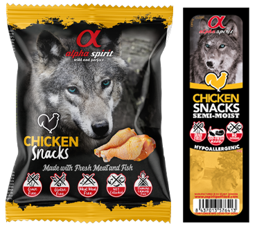 Alpha Spirit DOG Snacks Chicken - Напіввологі ласощі для собак кубики з куркою, 50 г
