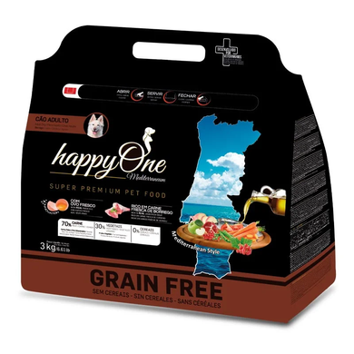 happyOne Mediterraneum Adult Dog Fresh Lamb - Сухой беззерновой корм для взрослых собак со свежим ягненком, 3 кг