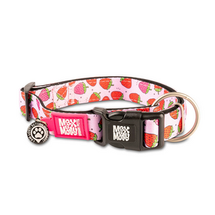 Нашийник для собак Max & Molly Smart ID Collar Strawberry Dream з принтом Полунична мрія, XS