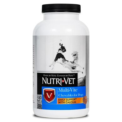 Nutri-Vet Multi-Vit - Нутри-вет Мультивитамины для собак, жевательные таблетки, 180 табл.
