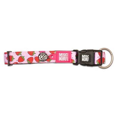 Нашийник для собак Max & Molly Smart ID Collar Strawberry Dream з принтом Полунична мрія, XS