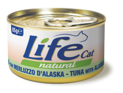 LifeCat консерва для котов тунец и треска с Аляски, 85 г