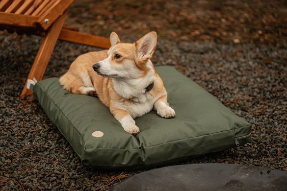 Подушка для кошек и собак Harley & Cho Simple Olive оливкового цвета водоотталкивающая, размер S 60х50 см
