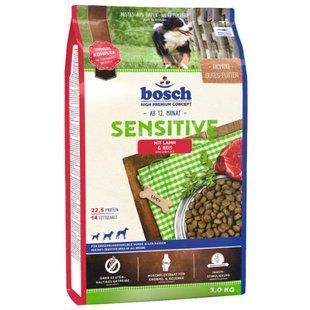 Bosch Sensitive Lamb and Rice - Корм с ягненком и рисом для взрослых собак склонных к аллергии, 15 кг