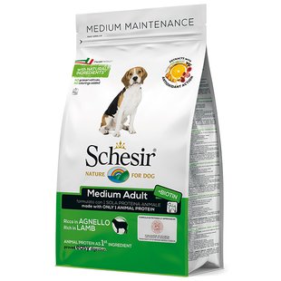 Schesir Dog Medium Adult Lamb - Сухой монопротеиновый корм для собак средних пород, ягненок, 3 кг