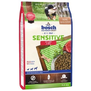 Bosch Sensitive Lamb and Rice - Корм с ягненком и рисом для взрослых собак склонных к аллергии, 15 кг