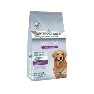 Arden Grange Dog Sensitive Light Senior Ocean White Fish and Potato - Арден Гранж сухий корм для літніх і схильних до зайвої ваги собак з білою рибою та картоплею, 2 кг