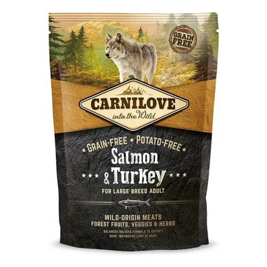 Carnilove Salmon and Turkey Adult Large Breed - Сухий корм для дорослих собак великих порід, з лососем та індичкою, 1.5 кг