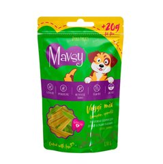 MAVSY Vegi mix pumpkin with spinach - Вегетаріанські палички для догляду за зубами та яснами собак з гарбузом та шпинатом, 100 г + 20 г в подарунок