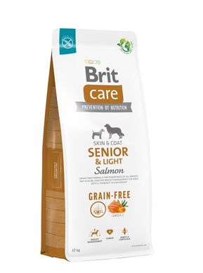 Brit Care Dog Grain-free Senior & Light - Сухий беззерновий корм для старіючих собак з лососем, 12 кг