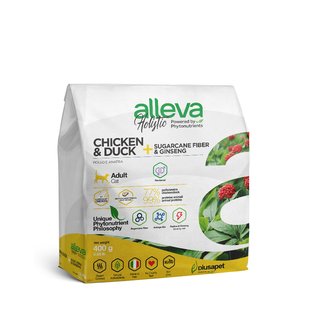 Alleva Holistic Adult Cat Hairball Chicken & Duck - Сухой корм для кошек для выведения шерсти с курицей и уткой, 400 г