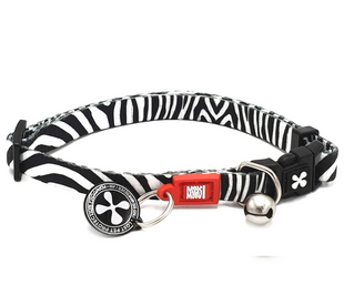 Ошейник для кошек Max & Molly Smart ID Collar Zebra с принтом Зебра, 1 размер