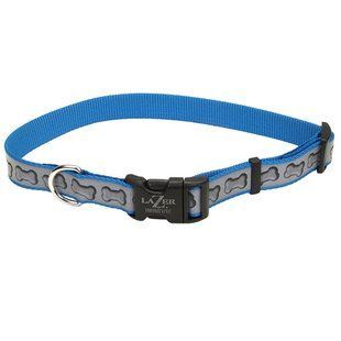 Coastal Lazer Brite Reflective Collar - Світловідбивний нашийник для собак Бірюзовий з кісточками, 2,5 см * 46-66 см