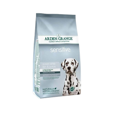 Arden Grange Adult Dog Sensitive - Арден Гранж сухий корм для дорослих собак з делікатним шлунком та чутливою шкірою з океанічною білою рибою та картоплею, 12 кг
