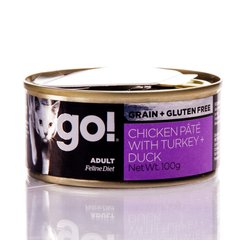 GO! Grain Free chicken stew with turkey + duck - Консерви з куркою, індичкою та качкою для котів,100 г