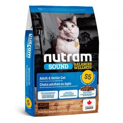NUTRAM S5 Sound Balanced Wellness Natural Adult & Senior Cat Food - Корм з куркою та лососем для дорослих і літніх котів