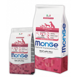 Monge All Breeds Adult Beef & Rice Корм для собак с говядиной и рисом 15 кг, срок годности до 22.12.26