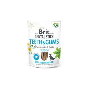Brit Dental Stick Teeth & Gums - Ласощі для здоров'я ясен і зубів у дорослих собак всіх порід з ромашкою та шавлією 251 г