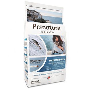 Pronature Holistic Cat Mediterranea - Сухой беззерновой холистик корм для котов лосось с вялеными томатами, 2 кг