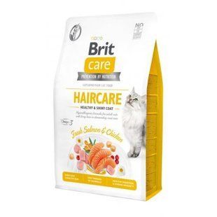 Brit Care Cat Grain Free Haircare Healthy & Shiny Coat - Беззерновий сухий корм для дорослих кішок для догляду за шерстю з куркою та лососем 7 кг