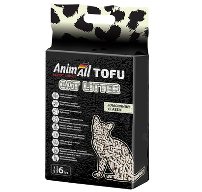 ANIMALL ТОФУ соєвий наповнювач для котячого туалету (без запаху) 2,6 кг/6л