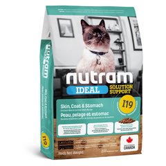 Nutram I19 Ideal Solution Support Sensetive Coat, Skin, Stomach Cat Food - Сухой корм для кошек с проблемами желудка, кожи, шерсти, 20 кг