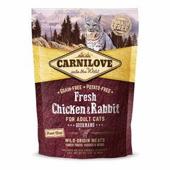 Carnilove Cat Fresh Chicken & Rabbit Gourmand Сухий корм з м'ясом курчати та кролика для дорослих котів, 400 г