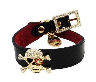 Candy Pink Shiboo ПИРАТ-25 (Pirate-25), серебро, ошейник для собак (Чорний ( 35 см/2,5 см))