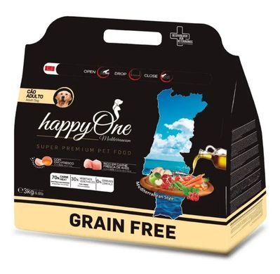 happyOne Mediterraneum Adult Dog Fresh Meat - Сухий корм для всіх порід зі свіжим м'ясом птиці 3 кг