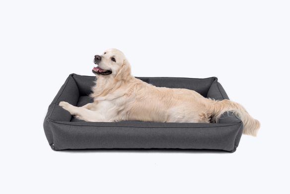Лежак для собак Harley & Cho Sofa Graphite графітового кольору з підсиленою поверхнею та бортами, розмір L