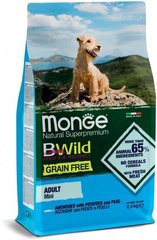Monge Dog Вwild Grain Free Mini Anchovies - Сухой корм c анчоусами для взрослых собак мелких пород 2,5 кг