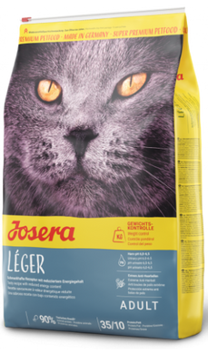 Josera Cat Léger - Сухой корм для малоактивных и склонных к набору веса, в том числе кастрированных и стерилизованных кошек, 10 кг