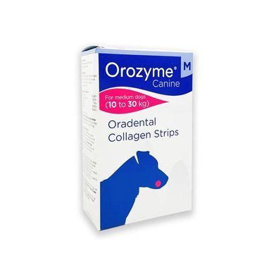 Жевательные полоски для собак Orozyme для гигиены ротовой полости, размер M для средних пород 10-30 кг, (&asymp;36 шт)