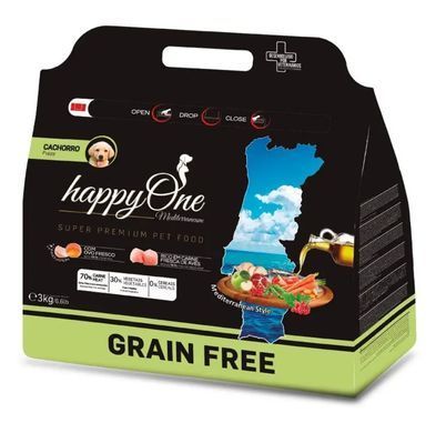 happyOne Mediterraneum Puppy Fresh Meat - Сухий корм для цуценят/годуючих собак зі свіжим м'ясом птиці 3 кг, термін придатності до 07.02.27