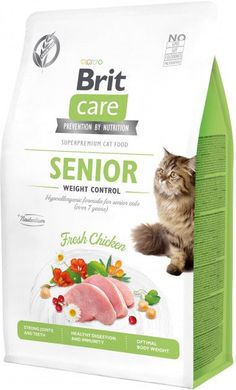 Brit Care Cat Grain Free Senior Weight Control - Беззерновий сухий корм з куркою для котів від 7 років