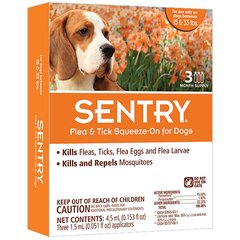 SENTRY (Сентри) краплі від бліх, кліщів і комарів для собак (1.5мл, 1 шт/пак. (ціна за піпетку))