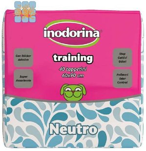 Пеленки гигиенические для собак супервпитывающие Inodorina Training Neutro без запаха, 10 шт (60 х 90 см)