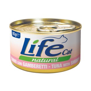 LifeCat консерва для котів тунець з креветками, 85 г