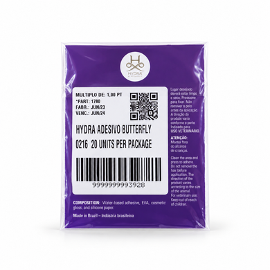 Hydra Adesivo Butterfly - наклейки для шерсти в форме бабочек, 20 шт