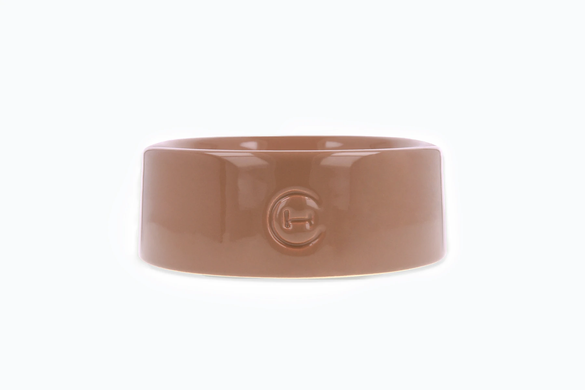 Керамічна миска Harley and Cho для собак та котів для їжі Sphere Ceramic Bowl Cacao бежева S (14x7cm / 0,45 л)