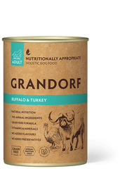 Влажный корм для взрослых собак Grandorf BUFFALO & TURKEY с мясом буйвола и индейкой, 400 г