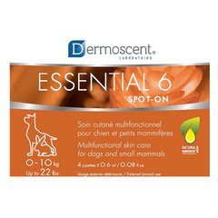 Dermoscent Essential 6® spot-on краплі для шкіри та шерсті для собак 0-10 кг - 0,6 мл, 1 піпетка