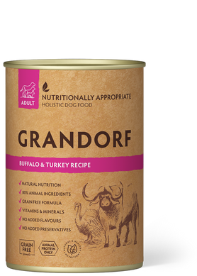 Grandorf Вологий корм для собак з м'ясом буйвола та індичкою, 400 г