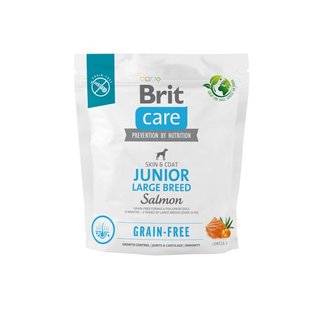 Brit Care Grain Free Junior Large Breed Salmon & Potato - Беззерновой сухой корм для молодых собак крупных пород с лососем и картофелем, 1 кг