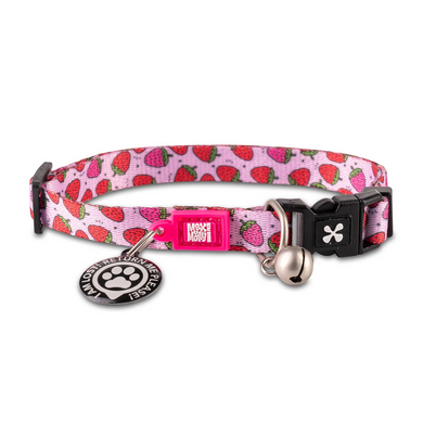 Ошейник для кошек Max & Molly Smart ID Collar Strawberry Dream с принтом Клубничная мечта, 1 размер