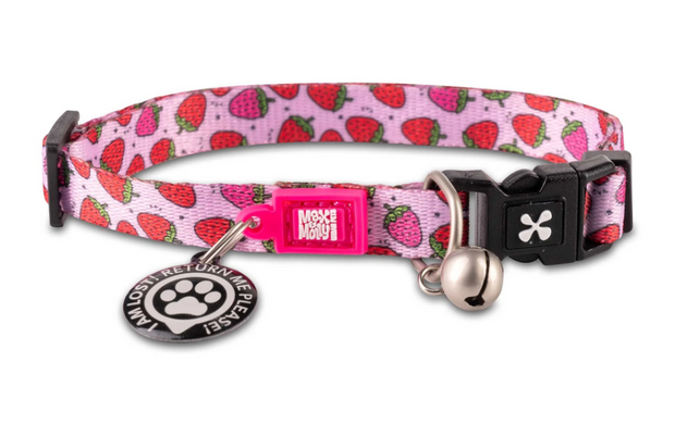 Max & Molly Smart ID Collar Strawberry Dream/1 size - Нашийник Smart ID з принтом полуниці
