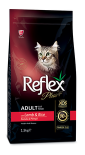 Сухой корм для взрослых кошек Reflex Plus Adult LAMB & RICE с ягненком и рисом, 1,5 кг